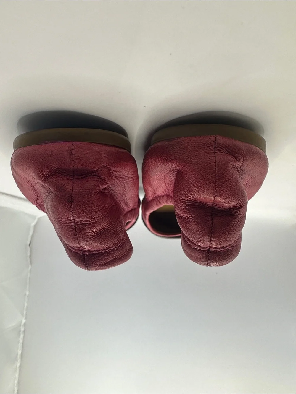 Coach Pink Fabric and Brown Leather Cap-Toe Ballet Flats with Gold Accent
